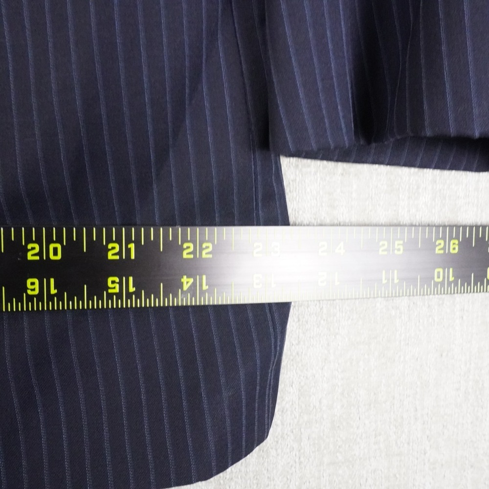 Burberry Pinstripe 100% Wool Blazer Jacket Sports Coat Dark Navy Men's Sz 46L - Picture 5 of 12